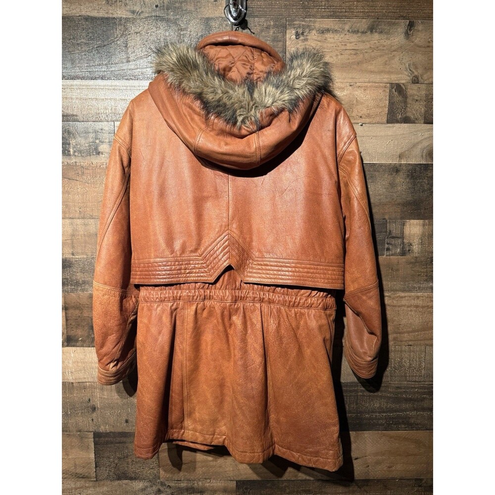 RARE -Vintage Y2K Wilson’s Leather Faux Fur Jacket Southwestern 3M Sz L - Picture 7 of 9